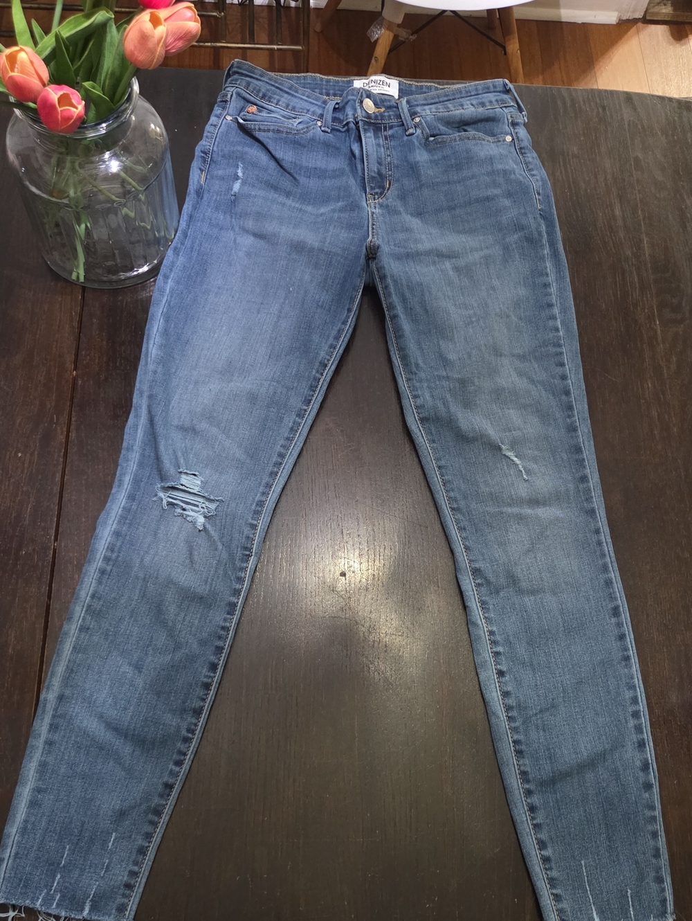 Levi's Mid Rise Skinny Blue Distressed Skinny Jeans Sz 6